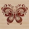 An intricate ornate butterfly illustration featuring delicate wings.