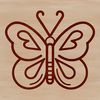 A simple line drawing illustration of a butterfly insect, suitable for graphic design.