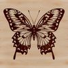 A colorful illustration of a butterfly in flight, designed as vector art for various uses.