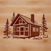 Simple Woodland Cabin Vector Graphics A simple cabin illustration in a vector format.