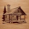 Beautiful Cabin Clip Art SVG Design A simple cabin design created as a vector graphic, suitable for digital editing and cutting applications.
