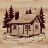 A simple cabin design in vector format, suitable for cutting machines like Cricut.