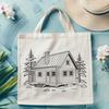 Rustic Wooden Cabin Vector Graphic Vector illustration of a cozy cabin with wooden details and a rustic design.