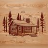 Simple Cabin SVG Clip Art Design A simple cabin illustration in vector format.