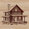 Hand-Drawn Cabin Illustration A detailed illustration of a cozy cabin with intricate design elements.