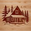 Rustic Cabin Vector Design A simple cabin design in vector format, ideal for cutting machine projects or digital artwork.