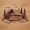 Cozy Vector Cabin Illustration A standalone cabin rendered as a vector graphic.
