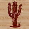 Waxy Stems and Sharp Spines Cactus Design A stylized vector illustration of a cactus plant with sharp spines and waxy stems.