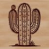 Stylized Cactus Clip Art A single, stylized cactus with sharp spines and fleshy stem, suitable for vector graphics and digital design.