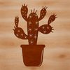 A single cactus plant with sharp spines in a desert landscape.