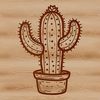 A stylized illustration of a desert plant with sharp spines, suitable for vector art and clip art.