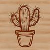 Beautiful Cactus Illustration A vector graphic representation of a single cactus stem with sharp spines and waxy skin.