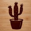 Desert Oasis Cactus Graphic An editable graphic representation of a desert-dwelling cactus, perfect for use in gardening and nature-themed designs.
