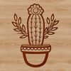 Cactus Silhouette A stylized illustration of a cactus plant, suitable for vector graphics and cutting machines.