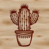 A stylized illustration of a cactus plant with sharp spines and waxy stems, suitable for use in graphic design projects.