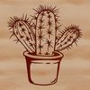 Spiny Desert Plant Design A stylized illustration of a desert plant with sharp spines, suitable for graphic design projects.