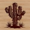 Desert Beauty Icon A stylized illustration of a desert plant with sharp spines, suitable for vector graphics projects.