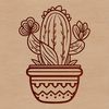 Desert Icon - Vector Cactus Illustration A vector graphic representation of a single prickly cactus growing in the desert landscape.