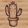 A stylized illustration of a cactus with intricate details and textures suitable for digital crafting and design projects.