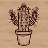 Desert Delight Cactus Design A detailed digital representation of a cactus, suitable for use in various cutting machine templates and designs.