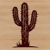 Stylized Cactus Silhouette A stylized vector graphic representation of a prickly cactus plant.