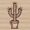 Cactus Icon Design Vector Art A stylized illustration of a desert plant, suitable for vector art and digital design.