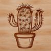 Desert Icon SVG A single-stemmed desert plant with sharp, waxy spines, suitable for vector design and commercial use.
