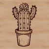 Desert Icon A vector graphic representation of a single stem cactus with sharp spines.