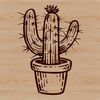 Free Vector Plant Artwork A stylized illustration of a cactus plant, suitable for graphic design and digital art.
