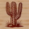 A succulent cactus plant with sharp spines, typically found in arid desert environments.