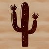 Desert Icon Cactus A single stem cactus plant with spines, ideal for vector design and cutting machine projects.