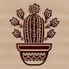 A digital representation of a cactus, designed for use in graphic design projects such as clip art and templates.
