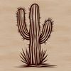 Prickly Succulent SVG Design A desert plant with sharp spines, suitable for vector graphics and digital design.