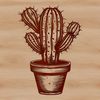 Cacti Silhouette Clip Art Design A detailed illustration of a desert plant with sharp spines, suitable for vector art and graphic design projects.