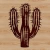 A large, green cactus with sharp spines, suitable for vector graphics and cutting machine designs.