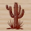Desert Bloom Graphic A simple vector graphic representation of a cactus in a botanical style.