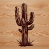 Stylized Desert Cactus Illustration A stylized illustration of a desert plant with sharp spines, suitable for vector design and commercial use.