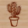 Desert Plant Vector Design A desert plant with sharp spines and fleshy stems, suitable for gardening and vector design.