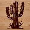 Free Cactus SVG Graphic An ornamental vector design featuring a stylized representation of a prickly cactus in the style of clip art.