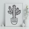 A vector graphic representation of a desert-dwelling succulent plant, ideal for use in digital art and crafting applications.