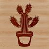 A detailed vector illustration of a prickly desert plant with thick green stems and sharp spines.