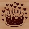 Heart-Shaped Treats Vector Illustration A colorful vector design of a birthday cake with heart-shaped decorations.