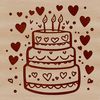 Beautiful Love Heart Birthday Cake Design Colorful birthday cake design with love hearts on top, perfect for crafting and DIY projects.