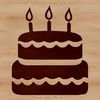 Sweet Birthday Design Illustrated birthday cake with candles and decorations, vector design.