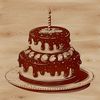 Customizable Birthday Cakes SVG File A colorful cake with candles and decorations, ideal for crafting and designing birthday celebrations.
