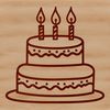 Colorful Celebration Cake Vector Graphic A colorful illustration of a birthday cake with candles, suitable as vector art for crafting or graphic design.