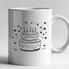 Birthday Cake Drawing In SVG, PNG, PDF And DXF File Formats