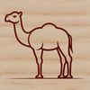 Free Camel Illustration A simple line drawing of a standing camel in vector format.