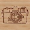 Free Camera SVG Illustration A stylized illustration of a camera, suitable for use in digital design projects requiring vector graphics.