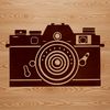 Illustrated Camera Vector A simple illustration of a camera with lens and viewfinder, designed as vector art.